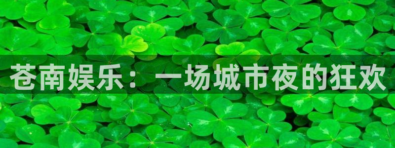 欧陆平台官网入口：苍南娱乐：一场城市夜的狂欢